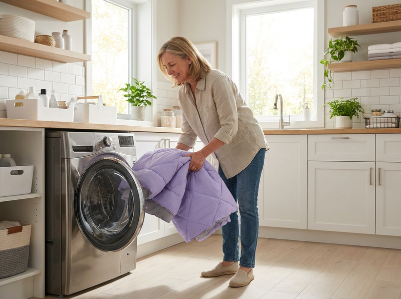 Stop het in de wasmachine