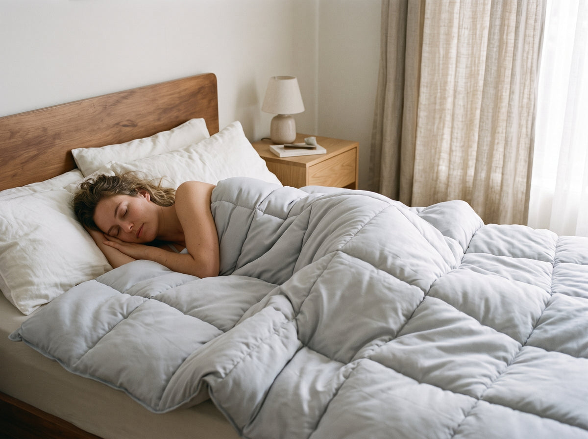 Snoozella cadeaubon: een opgemaakt bed met een wasbaar dekbed zonder overtrek